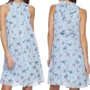 ELLE NWT Women’s Blue Pink Floral Bow Back Halter Fit & Flare Dress XL